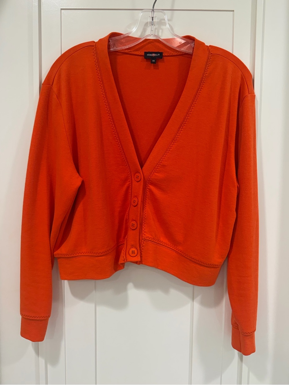 Cosabella Orange V-Neck Button Cardigan